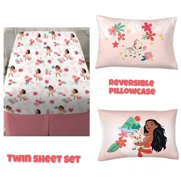 Disney Moana Super Soft Twin Sheet Set - Picture 1 of 4